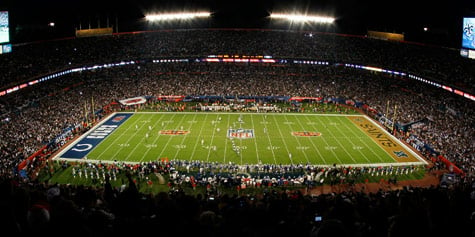 The Indianapolis Colts take on the New Orleans Saints during Super Bowl <span class=
