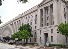 The Robert F. Kennedy Department of Justice Building in Washington, D.C. (Credit: Wikimedia Commons)