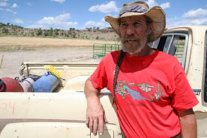 Rick Roles, a rancher in Garfield County, Colo., whose property is dotted with gas wells and used to be near a set of waste pits, told ProPublica in 2008 that his eyes and throat burned relentlessly and that he was experiencing intense fatigue. (Abrahm Lustgarten/ProPublica)