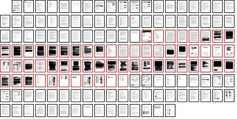 The Smartronix contract. Nearly half of the pages in the technical proposal (outlined in red in the graphic above) are blacked out. (Dan Nguyen/ProPublica)