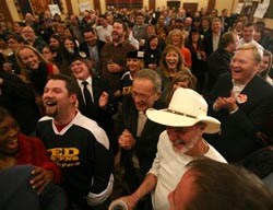 Ted Stevens with supporters on election night. (Johnny Wagner/Getty Images)