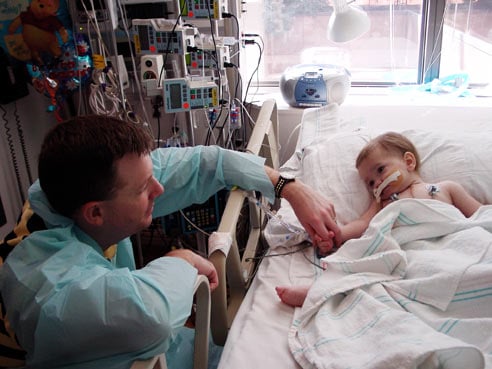 Oct. 16, 2006: Natalie Fullerton, 14 months old, survives a double-lung transplant. Her father will later use an AM2PAT syringe to clear an implanted tube near her heart.