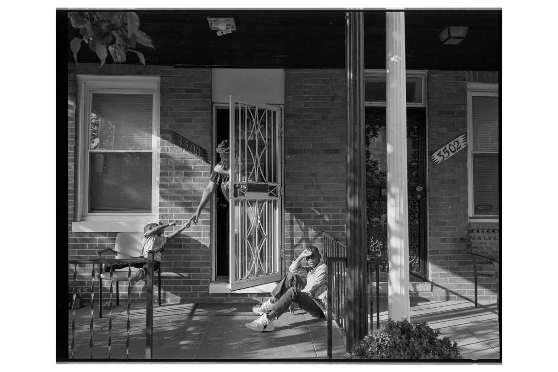 Shemar with his sister and nephew at their home in East Baltimore.